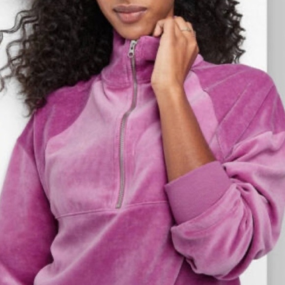 *DONATED* WILD FABLE NWOT Quarter Zip Velour Tunic Sweatshirt - Purple - Picture 5 of 14